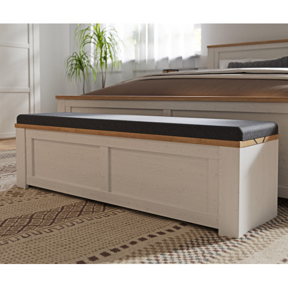 Poze Bancheta Cu Sezut Tapitat Blanche, 135 Cm