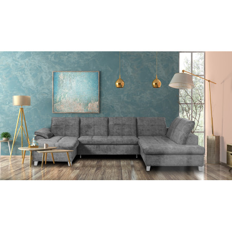 Coltar U Extensibil Sevilia Lux, Dreapta, 6 Locuri, Tetiere Reglabile, Gri Inchis, 355 Cm-01