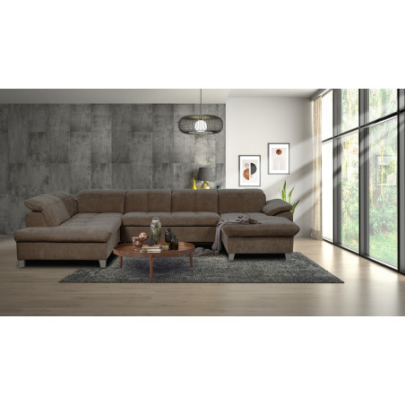 Coltar U Extensibil Sevilia Lux, Stanga, 6 Locuri, Tetiere Reglabile, Maro, 355 Cm-01