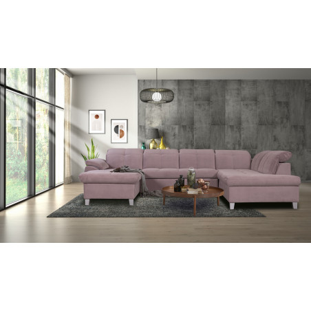 Coltar U Extensibil Sevilia Lux, Dreapta, 6 Locuri, Tetiere Reglabile, Roz, 355 Cm-01