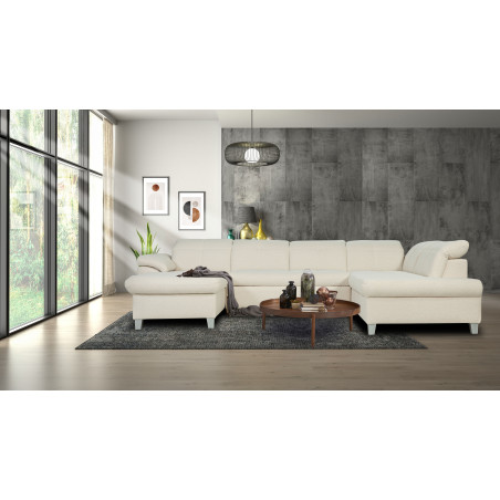 Coltar U Extensibil Sevilia Lux, Dreapta, 6 Locuri, Tetiere Reglabile, Boucle Ivory, 355 Cm-01
