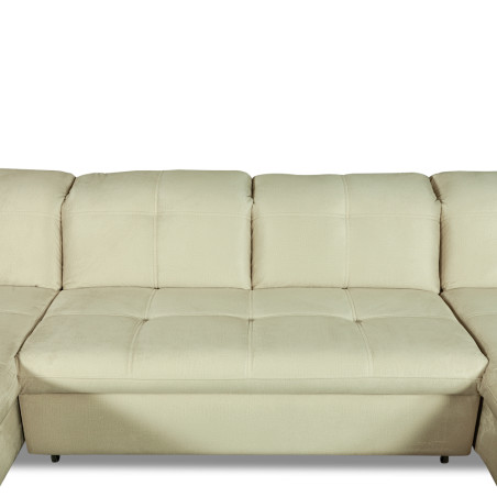Coltar U Extensibil Sevilia Lux, Dreapta, 6 Locuri, Tetiere Reglabile, Crem, 355 Cm-01