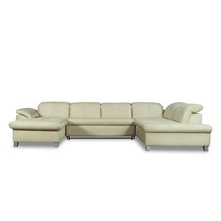 Coltar U Extensibil Sevilia Lux, Dreapta, 6 Locuri, Tetiere Reglabile, Crem, 355 Cm-01