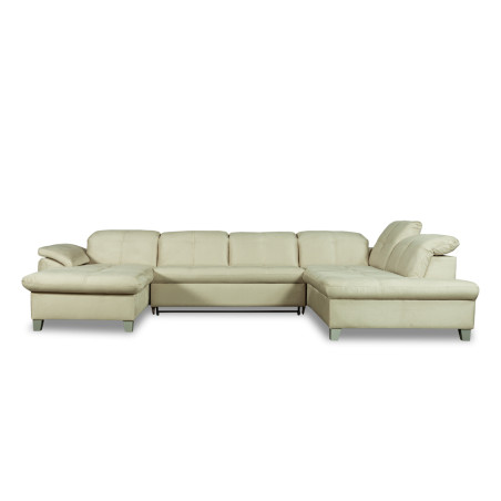 Coltar U Extensibil Sevilia Lux, Dreapta, 6 Locuri, Tetiere Reglabile, Crem, 355 Cm-01