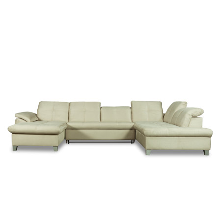 Coltar U Extensibil Sevilia Lux, Dreapta, 6 Locuri, Tetiere Reglabile, Crem, 355 Cm-01