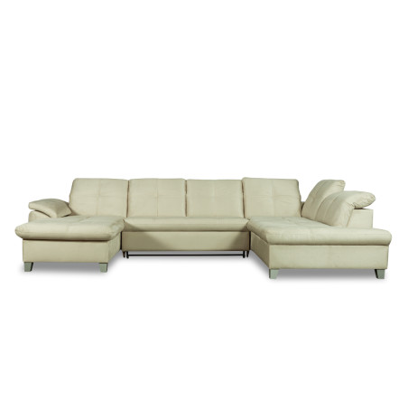 Coltar U Extensibil Sevilia Lux, Dreapta, 6 Locuri, Tetiere Reglabile, Crem, 355 Cm-01