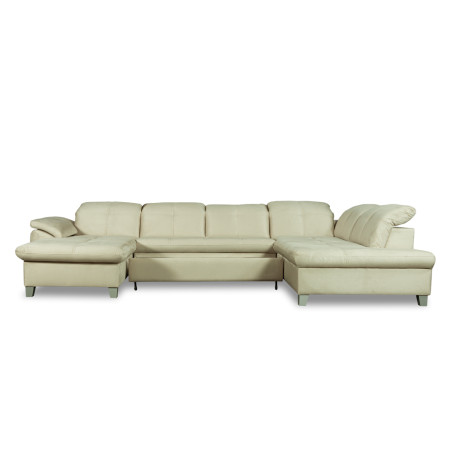 Coltar U Extensibil Sevilia Lux, Dreapta, 6 Locuri, Tetiere Reglabile, Crem, 355 Cm-01