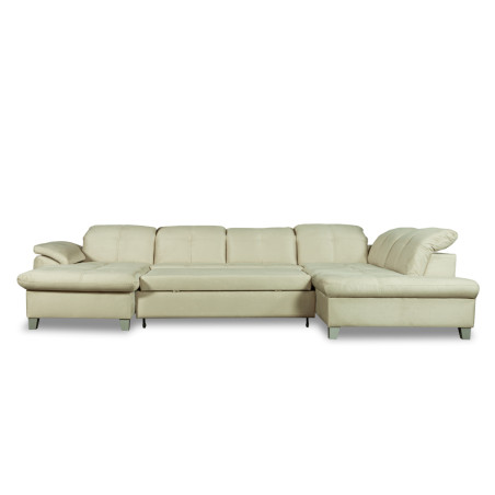 Coltar U Extensibil Sevilia Lux, Dreapta, 6 Locuri, Tetiere Reglabile, Crem, 355 Cm-01