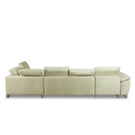 Coltar U Extensibil Sevilia Lux, Dreapta, 6 Locuri, Tetiere Reglabile, Crem, 355 Cm-01