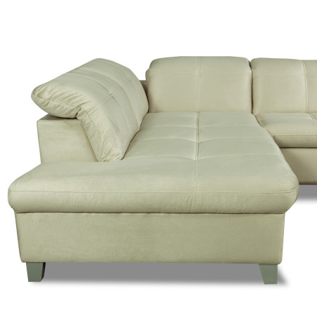 Coltar U Extensibil Sevilia Lux, Stanga, 6 Locuri, Tetiere Reglabile, Crem, 355 Cm-01