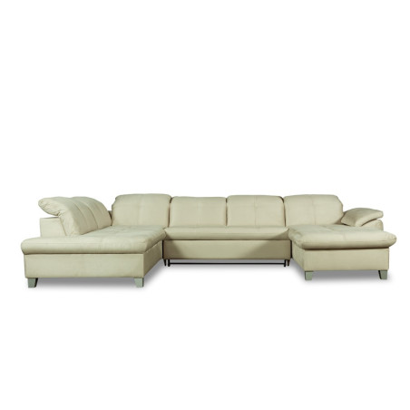 Coltar U Extensibil Sevilia Lux, Stanga, 6 Locuri, Tetiere Reglabile, Crem, 355 Cm-01