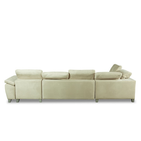 Coltar U Extensibil Sevilia Lux, Stanga, 6 Locuri, Tetiere Reglabile, Crem, 355 Cm-01