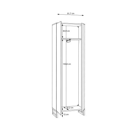 Dulap Cu 2 Usi Quala Negru Si Stejar Mauvella, 65.1 Cm-01