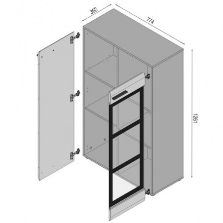 Biblioteca Comway, Alb, 2970 mm.-01