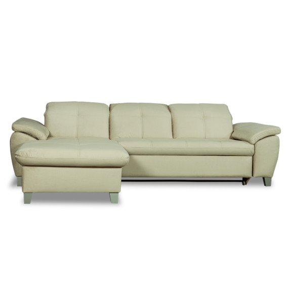 Poze Coltar Extensibil Cu Insula Stanga Sevilia Lux, 5 Locuri, Tetiere Reglabile, Crem, 272 Cm