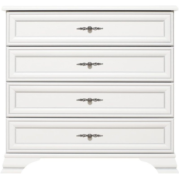 Comoda 4 Sertare Kenza, Alb 94.5 Cm