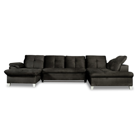 Coltar U Extensibil Sevilia Lux, Dreapta, 6 Locuri, Tetiere Reglabile, Negru, 355 Cm-01