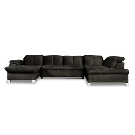 Coltar U Extensibil Sevilia Lux, Dreapta, 6 Locuri, Tetiere Reglabile, Negru, 355 Cm-01