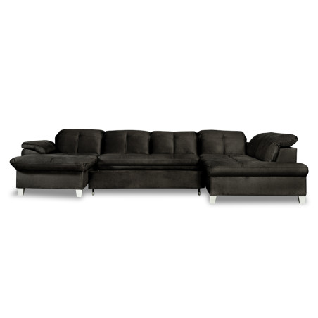 Coltar U Extensibil Sevilia Lux, Dreapta, 6 Locuri, Tetiere Reglabile, Negru, 355 Cm-01