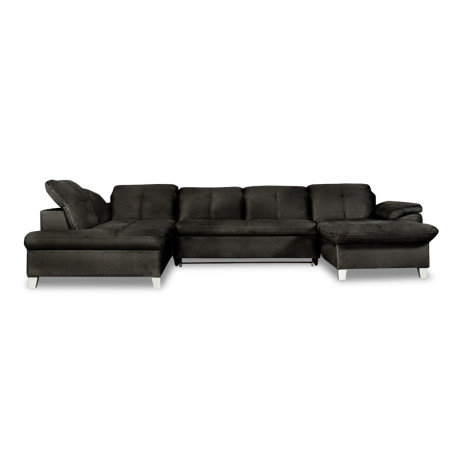 Coltar U Extensibil Sevilia Lux, Stanga, 6 Locuri, Tetiere Reglabile, Negru, 355 Cm-01