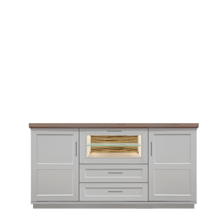 Bufet Cu 3 usi si 2 sertare Alpina, Alb Si Natur 187.5 Cm-01