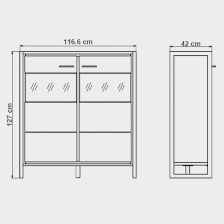 Comoda De Bar 2 Usi Soho Parchet, 116.6 Cm-01