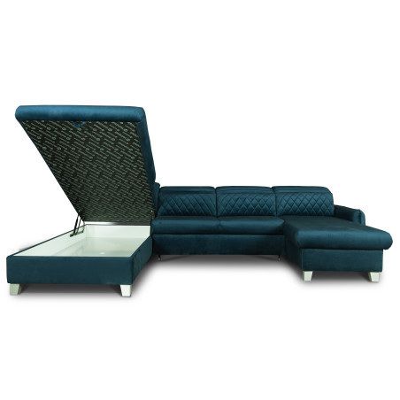 Coltar U Extensibil Tiago Cu Lada, Stanga, 6 Locuri, Tetiere Reglabile, Albastru 330 Cm-01