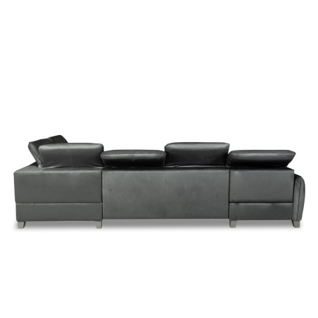 Coltar U Extensibil Cu Lada Tiago, Stanga, 6 Locuri, Tetiere Reglabile, Gri, 330 Cm-01