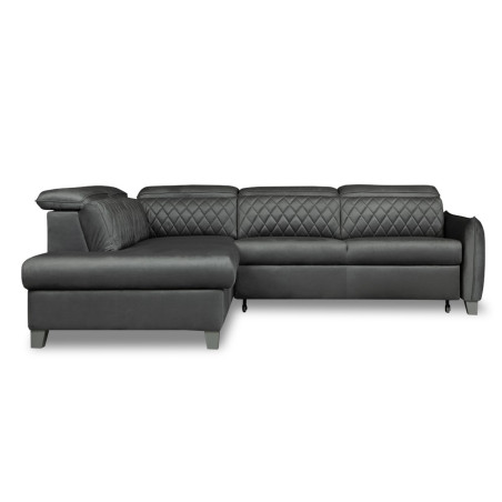 Coltar Extensibil Cu Otoman Stanga Cu Lada Tiago, 5 Locuri, Tetiere Reglabile, Albastru, 255 Cm MONOLITH84-01