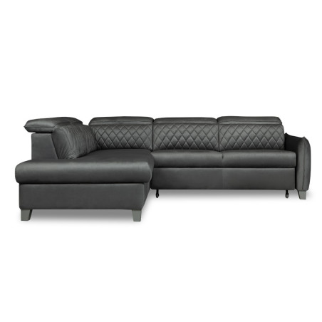 Coltar Extensibil Cu Otoman Stanga Cu Lada Tiago, 5 Locuri, Tetiere Reglabile, Albastru, 255 Cm MONOLITH84-01