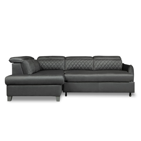 Coltar Extensibil Cu Otoman Stanga Cu Lada Tiago, 5 Locuri, Tetiere Reglabile, Albastru, 255 Cm MONOLITH84-01