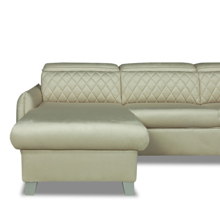 Coltar Extensibil Cu Insula Stanga Tiago, 5 Locuri, Tetiere Reglabile, Crem, 243 Cm-01
