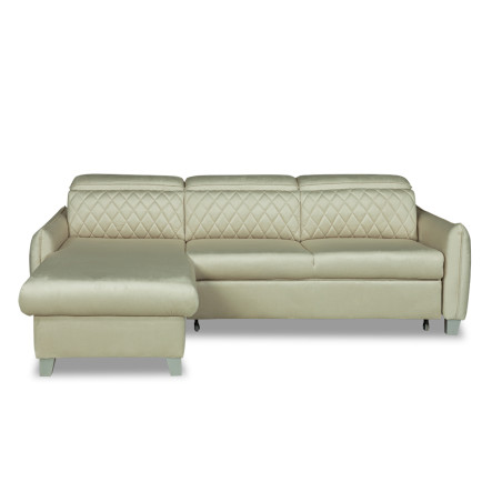 Coltar Extensibil Cu Insula Stanga Tiago, 5 Locuri, Tetiere Reglabile, Crem, 243 Cm-01