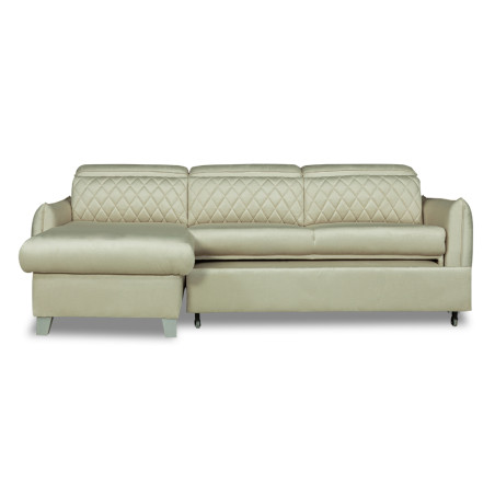 Coltar Extensibil Cu Insula Stanga Tiago, 5 Locuri, Tetiere Reglabile, Crem, 243 Cm-01