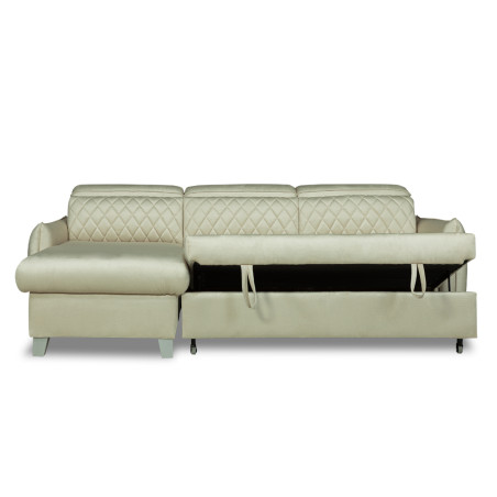 Coltar Extensibil Cu Insula Stanga Tiago, 5 Locuri, Tetiere Reglabile, Crem, 243 Cm-01