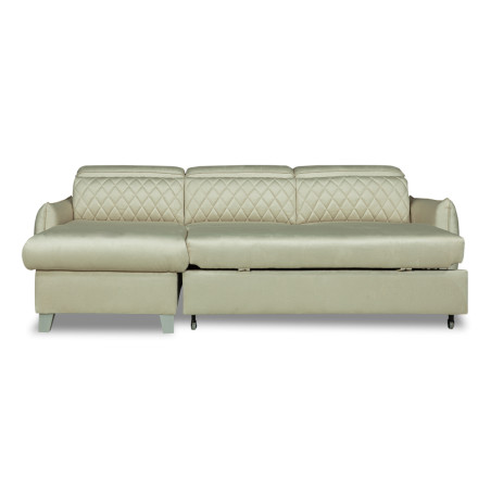 Coltar Extensibil Cu Insula Stanga Tiago, 5 Locuri, Tetiere Reglabile, Crem, 243 Cm-01