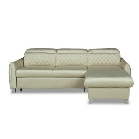 Coltar Extensibil Cu Insula Dreapta Tiago, 5 Locuri, Tetiere Reglabile, Crem, 243 Cm-01