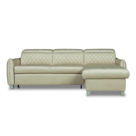 Coltar Extensibil Cu Insula Dreapta Tiago, 5 Locuri, Tetiere Reglabile, Crem, 243 Cm-01