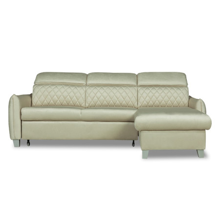 Coltar Extensibil Cu Insula Dreapta Tiago, 5 Locuri, Tetiere Reglabile, Crem, 243 Cm-01