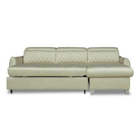 Coltar Extensibil Cu Insula Dreapta Tiago, 5 Locuri, Tetiere Reglabile, Crem, 243 Cm-01