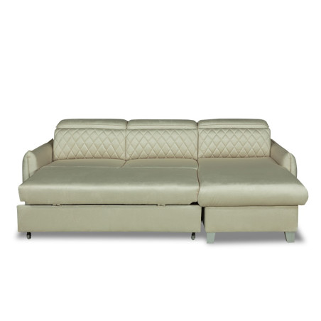 Coltar Extensibil Cu Insula Dreapta Tiago, 5 Locuri, Tetiere Reglabile, Crem, 243 Cm-01