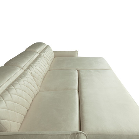 Coltar Extensibil Cu Insula Dreapta Tiago, 5 Locuri, Tetiere Reglabile, Crem, 243 Cm-01
