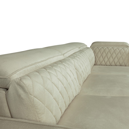 Coltar Extensibil Cu Otoman Dreapta Tiago, 5 Locuri, Tetiere Reglabile, Crem, 255 Cm-01