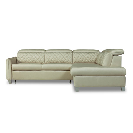 Coltar Extensibil Cu Otoman Dreapta Tiago, 5 Locuri, Tetiere Reglabile, Crem, 255 Cm-01