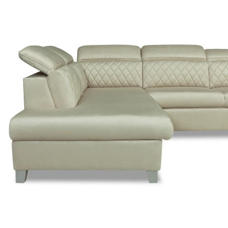 Coltar Extensibil Cu Otoman Stanga Tiago, 5 Locuri, Tetiere Reglabile, Crem, 255 Cm-01