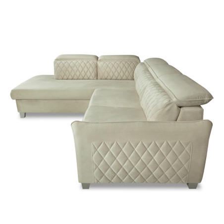 Coltar Extensibil Cu Otoman Stanga Tiago, 5 Locuri, Tetiere Reglabile, Crem, 255 Cm-01