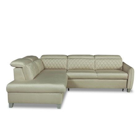 Coltar Extensibil Cu Otoman Stanga Tiago, 5 Locuri, Tetiere Reglabile, Crem, 255 Cm-01