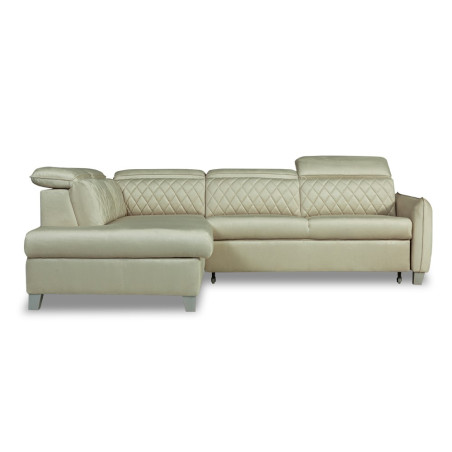 Coltar Extensibil Cu Otoman Stanga Tiago, 5 Locuri, Tetiere Reglabile, Crem, 255 Cm-01