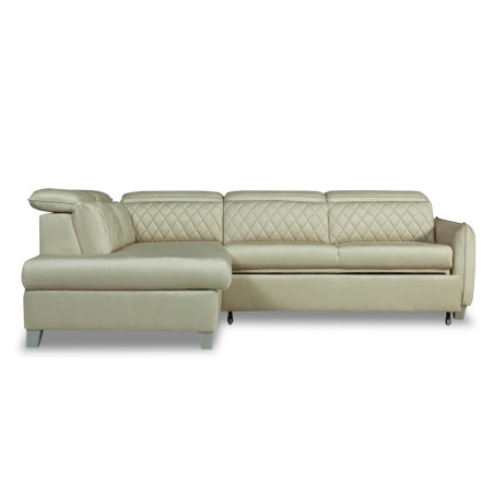 Coltar Extensibil Cu Otoman Stanga Tiago, 5 Locuri, Tetiere Reglabile, Crem, 255 Cm-01