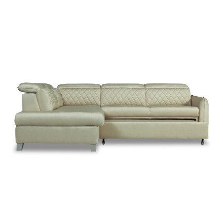 Coltar Extensibil Cu Otoman Stanga Tiago, 5 Locuri, Tetiere Reglabile, Crem, 255 Cm-01